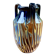 Ceramic vase with handles, flamed decoration – in the style of Capron
