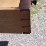 Mahogany shuttered table, flaps and 1 drawer