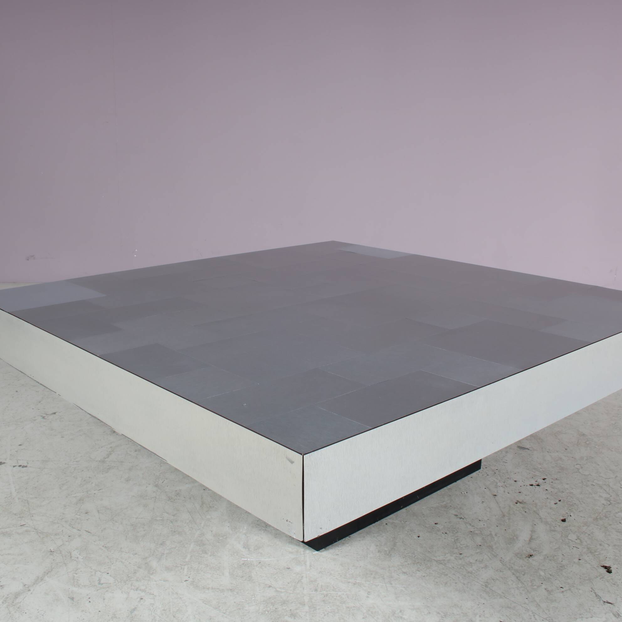 1970s Brushed aluminium coffee table from Italy