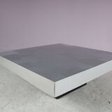 1970s Brushed aluminium coffee table from Italy