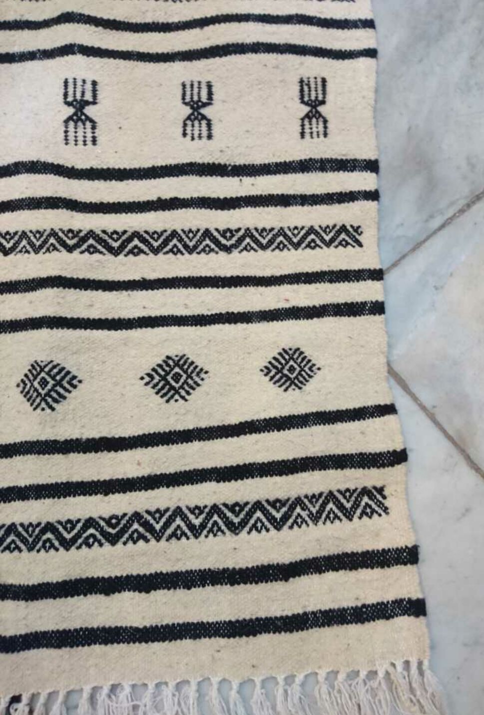 Corridor Kilim black and white handmade v