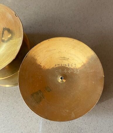 Pair of brass candle holders
