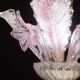 Charming Vintage Pink Flowers Murano Chandelier, 1970