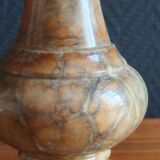 Vintage Table Lamp in Sculpted Alabaster – Base in Natural Stone