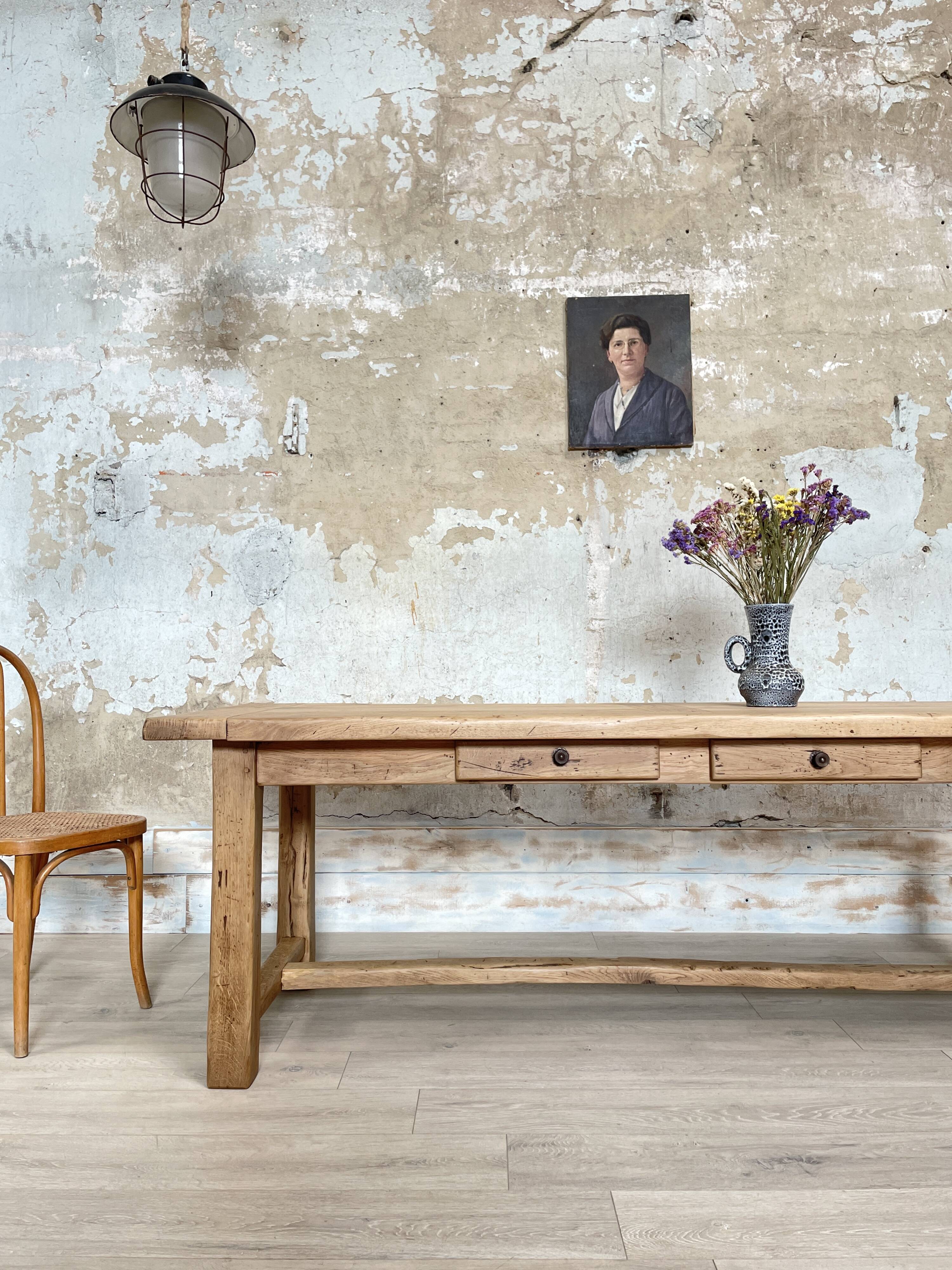 Solid oak farm table