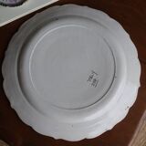 Large painted ceramic flowered dish Italy