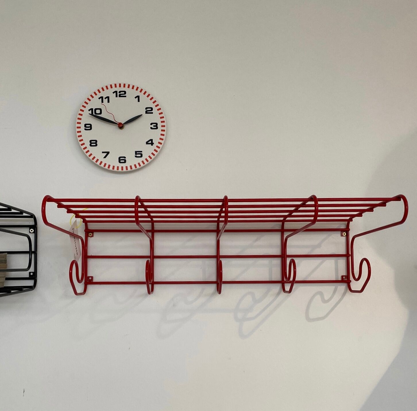 Vintage metal wire Ikea wall shelf RED