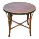 Round wood and rattan table