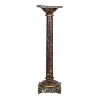 19th C Faux Marble Pedestal Column