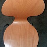 Ant chair design ETNE, wood and chrome metal