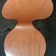 Chaise design fourmi ETNE, bois et métal chromé