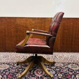 Classic English Oxblood Chesterfield Desk Chair