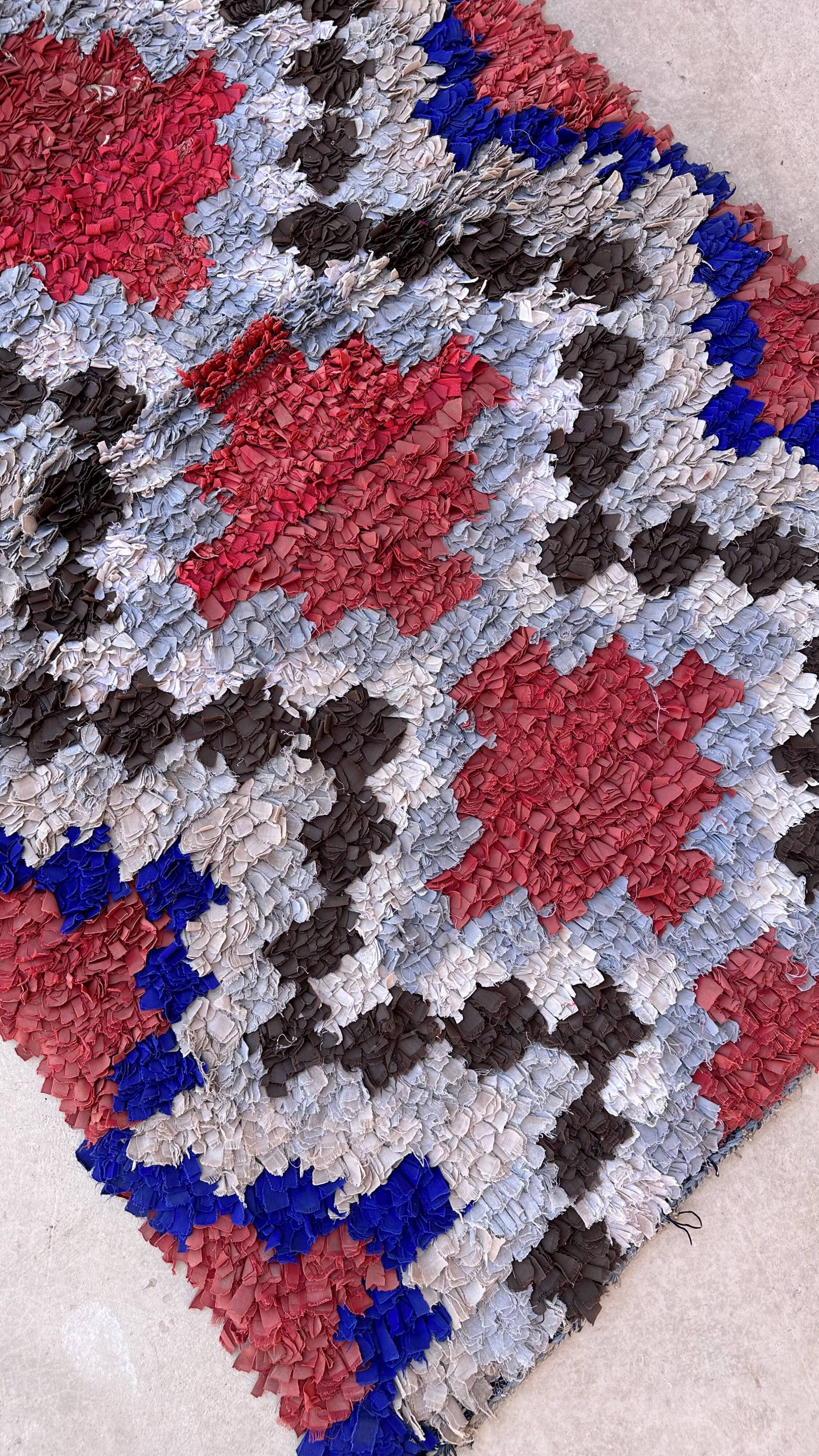 Moroccan carpet Boucherouite colored - 98 x 170 cm