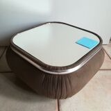 Mirror coffee table in velvet