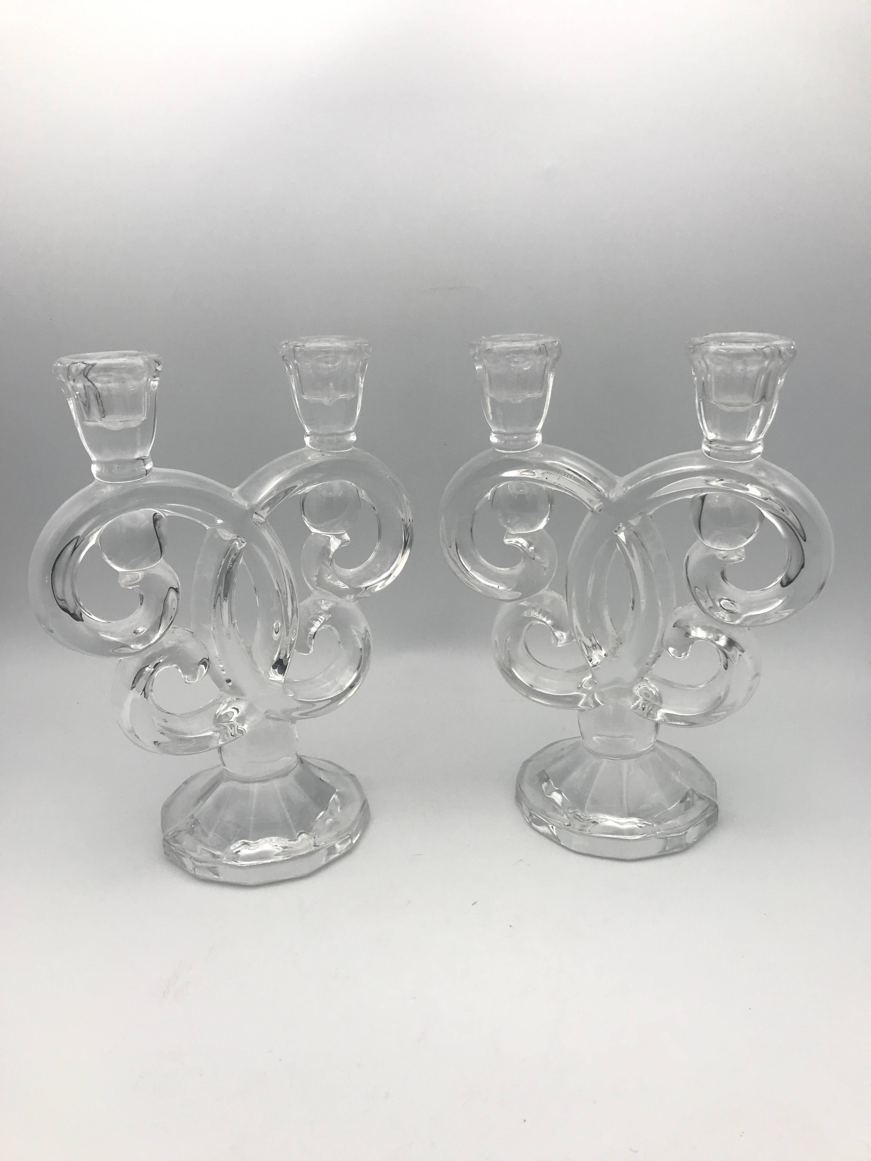 Pair of vannes crystal candelabra, 1960s decoration