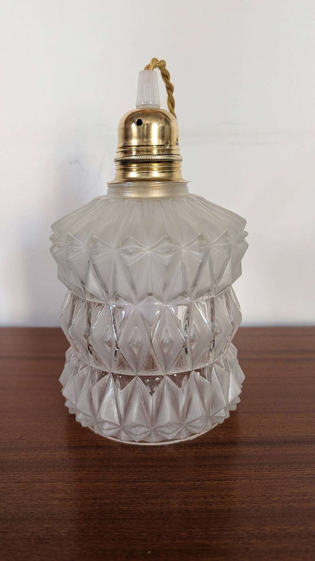 Geometric lampshade in frosted and transparent glass