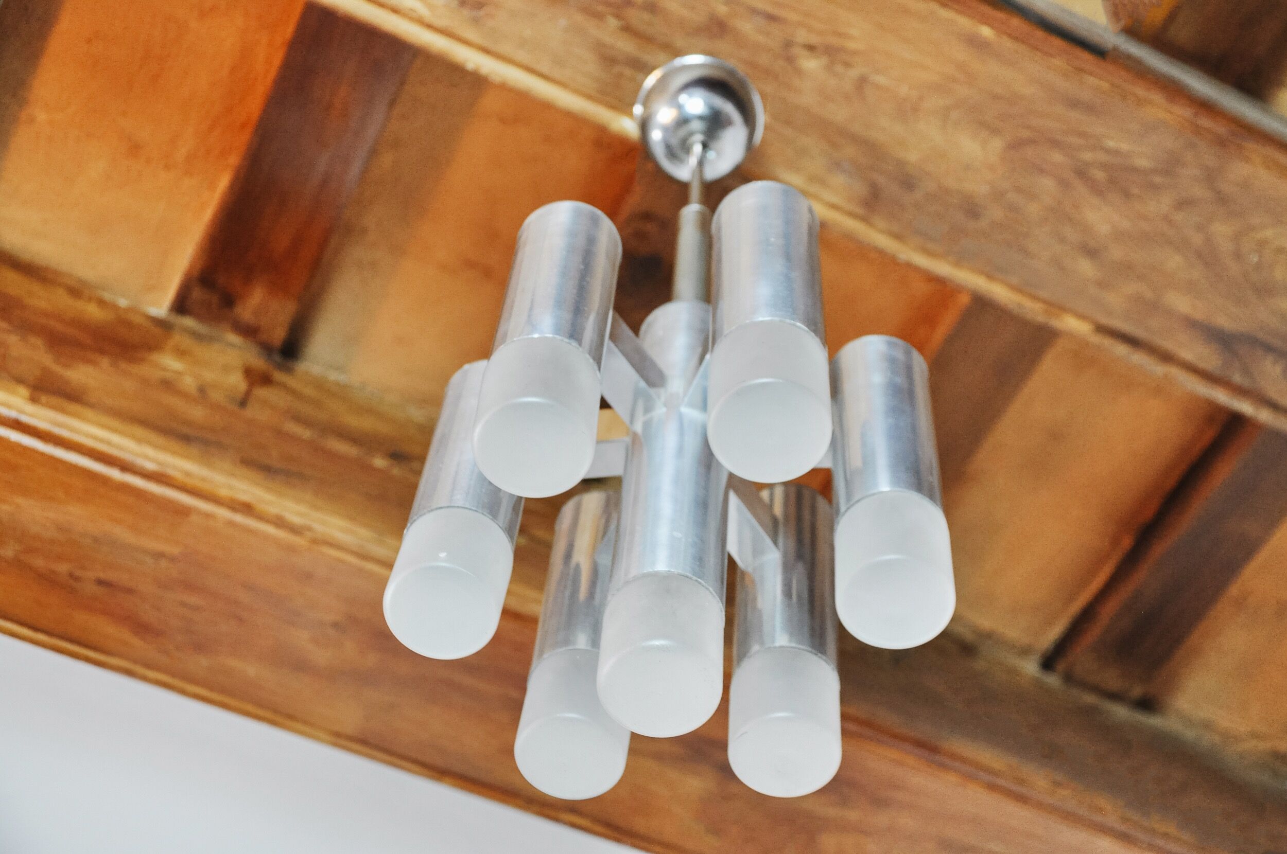 Geometric chandelier, 7 burners, Italy, 1970