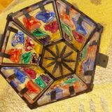Pendant light, stained glass vestibule lantern