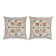 SET OF 2 - 100% Silk Cushion Covers. Embroidered Accent Pillows. Traditional Throw Pillows