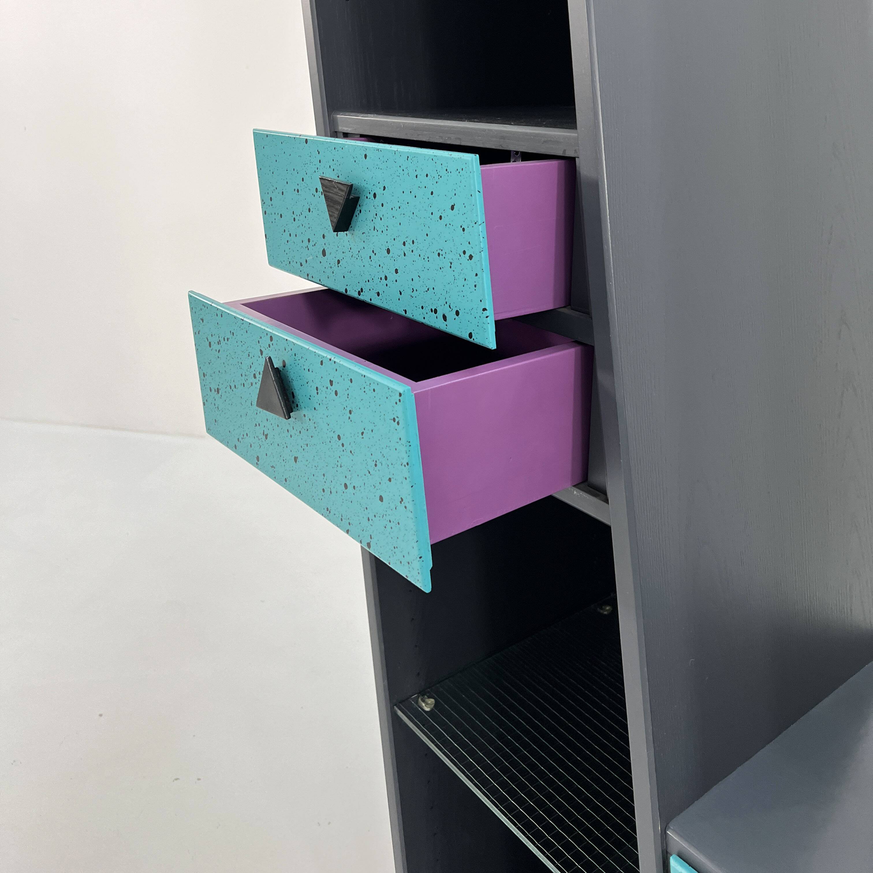 Postmodern freestanding bookcase, 1980s