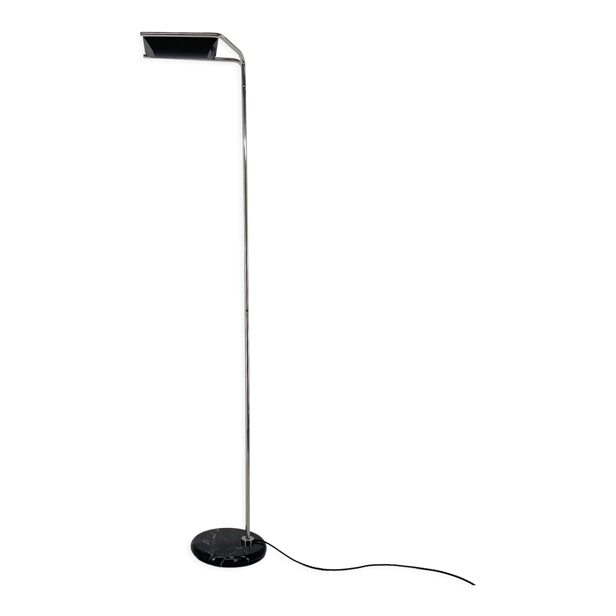 1970's Chrome & Marble Floor Lamp by Bruno Gecchelin for Guzzini, Italy