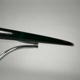 Vintage chrome glass round dining table 70s space age