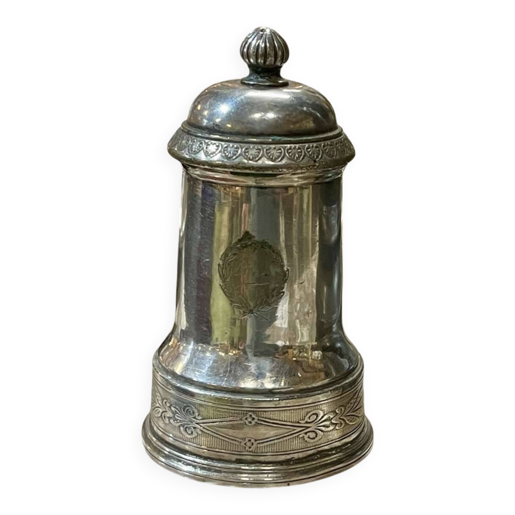 Silver-plated metal pepper mill by Christofle - early 20th century