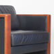 2 vintage Walter Knoll leather lounge chairs, 1970's