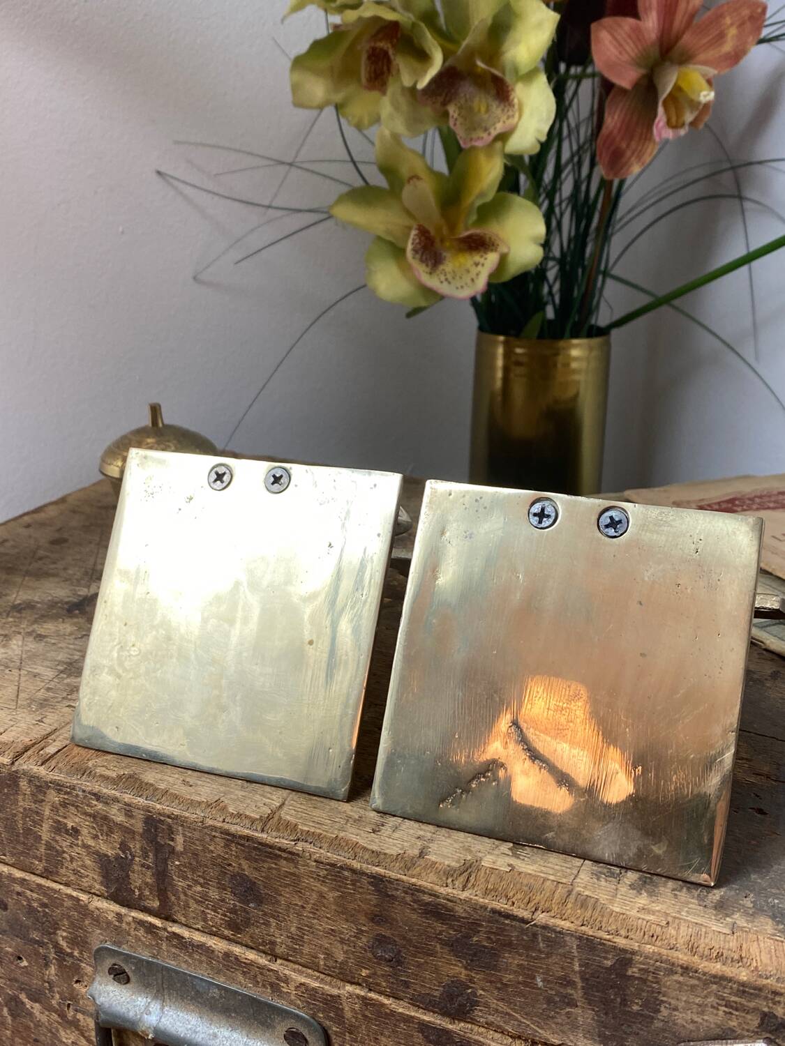 Brass bookends