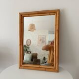 Miroir vintage en bambou années 60 65*45cm