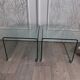 Pair of glass bedside tables or sofa tips