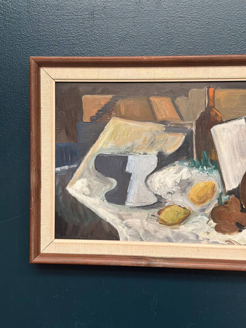 Original Swedish Oil on Canvas – “Still Life” by Inge Camill – Signed – Vintage & Framed – 57 × 34 cm (22.4" × 13.4")