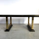 Vintage lacquer and brass dining table, 1970s