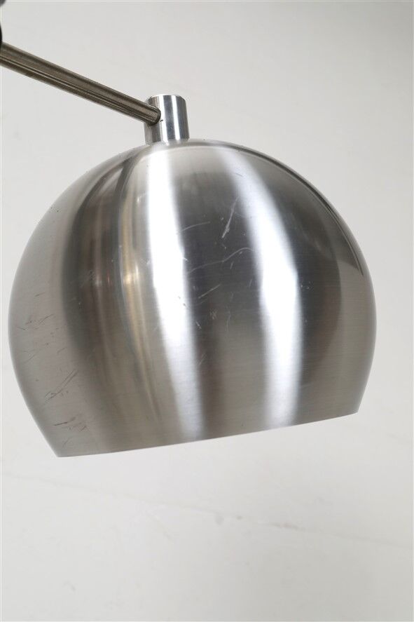 Mid-century double-spot floor lamp / aluminum / 1960s–1970s / space age / Danish modern design