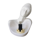 Lampe femme céramique globe opaline