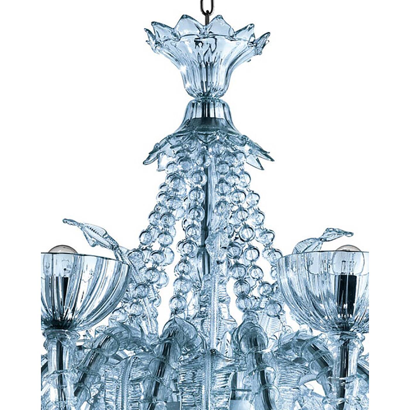 Venetian Cà Rezzonico Floral Gold Murano Style Glass Chandelier