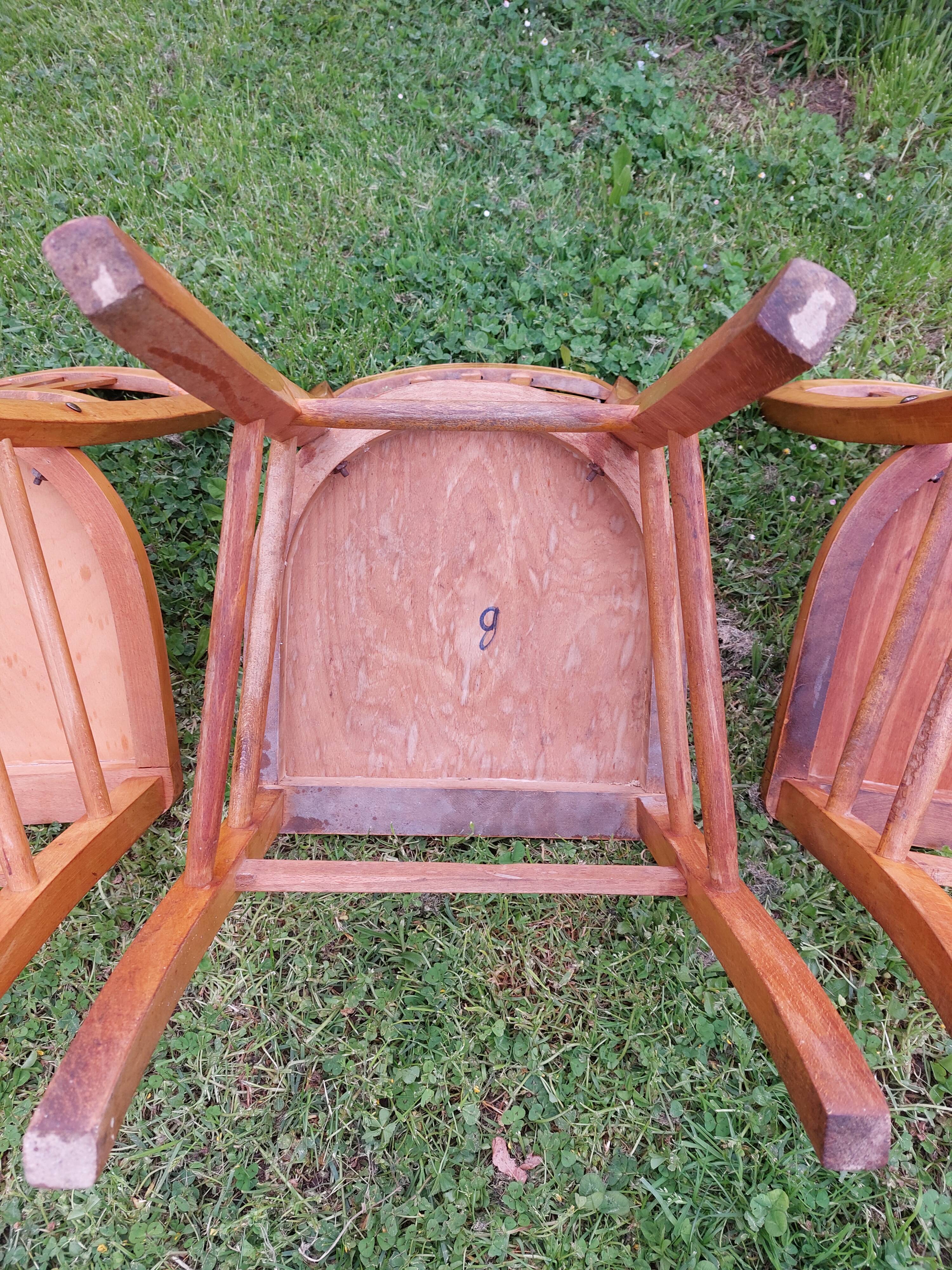 6 sanded bistro chairs