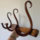 Thonet curved wood wall coat rack with 3 hooks, late 19th century