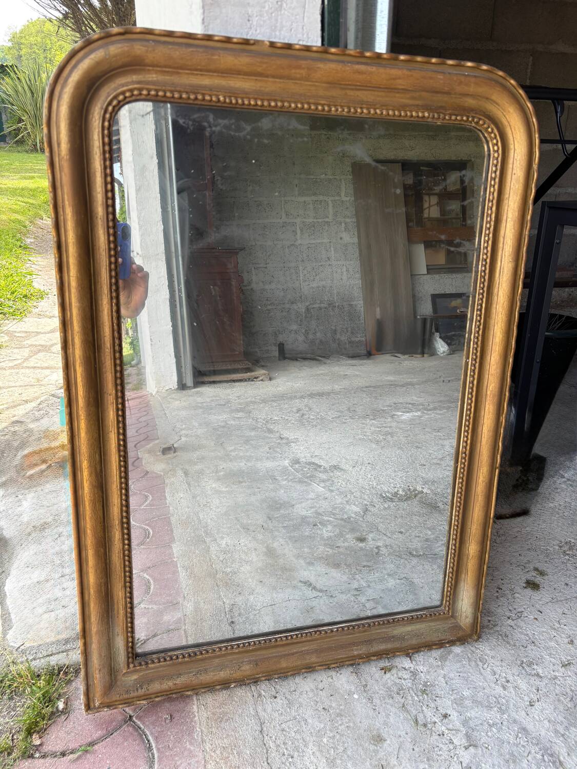 Antique Louis-Philippe gilded mirror – 19th century – 75 × 57 cm