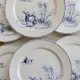 6 antique flat plates Creil and Montereau Téniers service