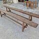 Pair of rustic solid oak farm benches 19th century - 2m90