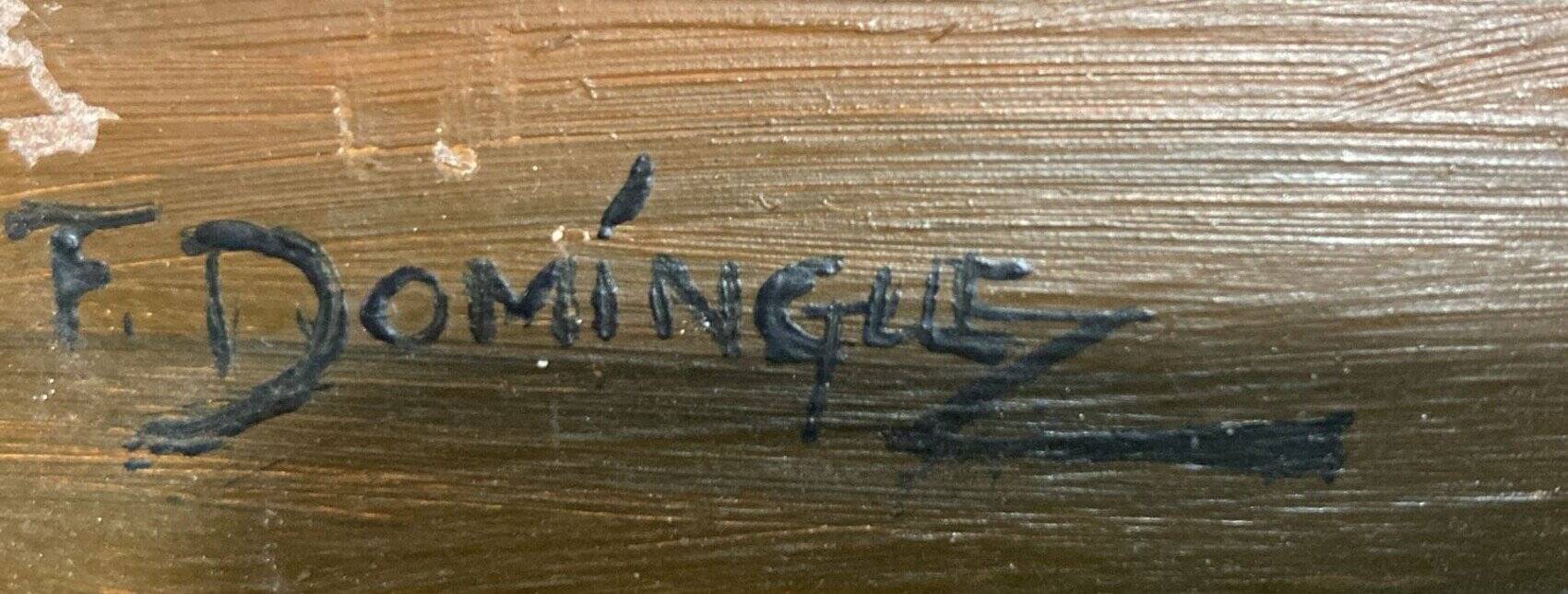 F. Domínguez, floral bodegones, 1945, oil on cardboard box, game of 2