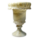 Large Medici vase in alabaster/yellowish marble, Belle Époque style