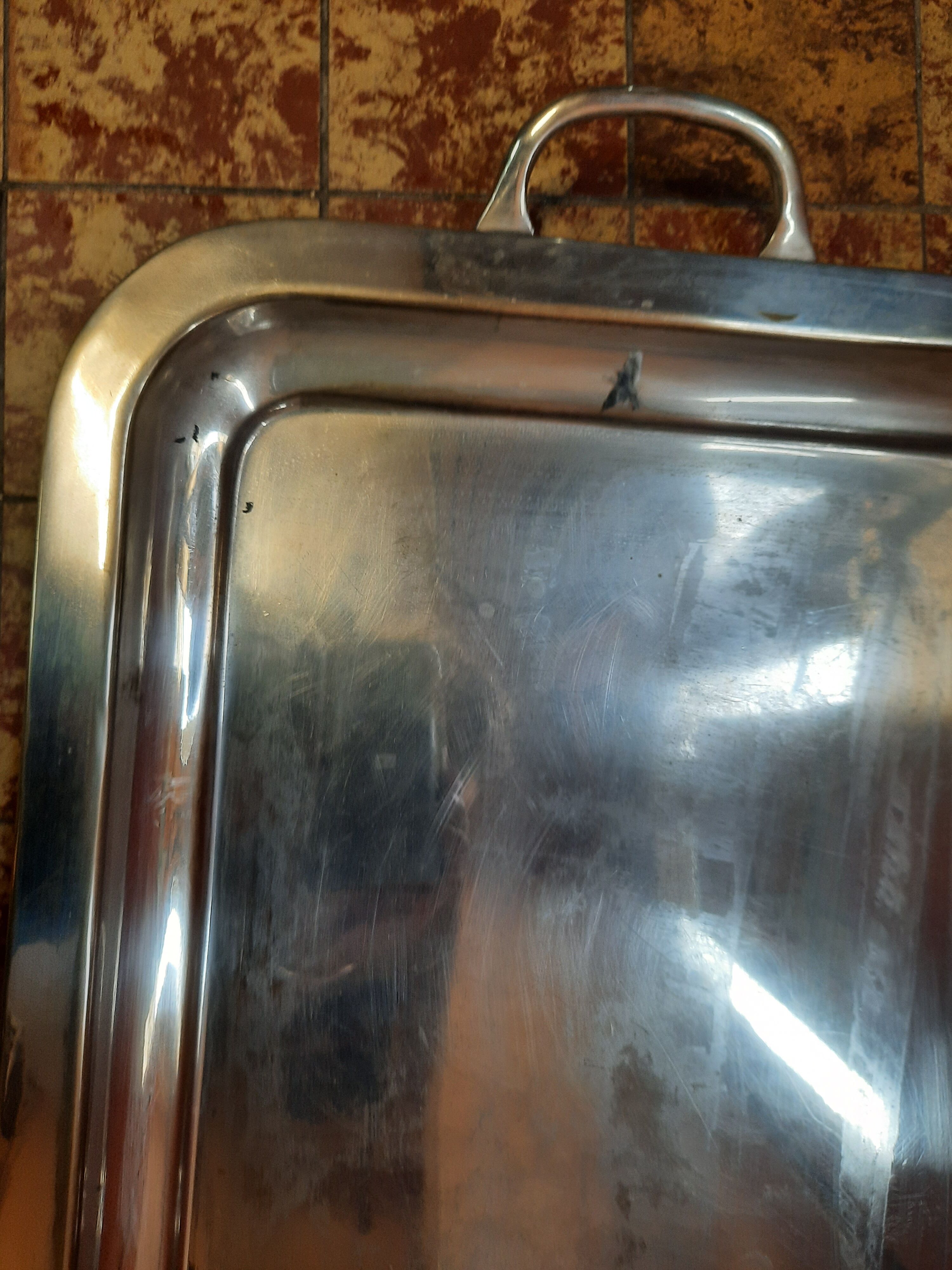 Silver metal tray