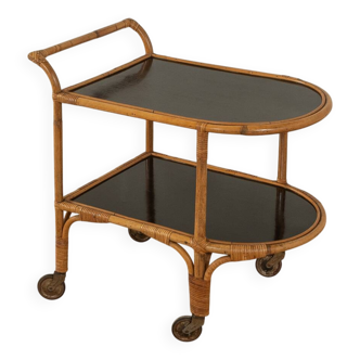 50s Bamboo Serving Trolley