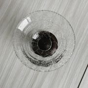 Small footed cracked glass bowl