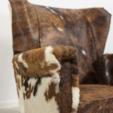 Fauteuil art déco en peau de vache