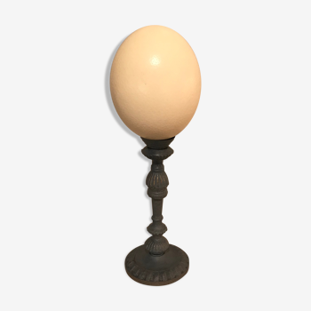 Lampe à poser  vintage oeuf d'autruche