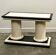 1970s Howard Dilday Organic Rattan Console Table with Black Lacquer Border.