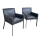 2 x Manet Minotti arm chairs 1990s / dark brown leather / chrome height 83